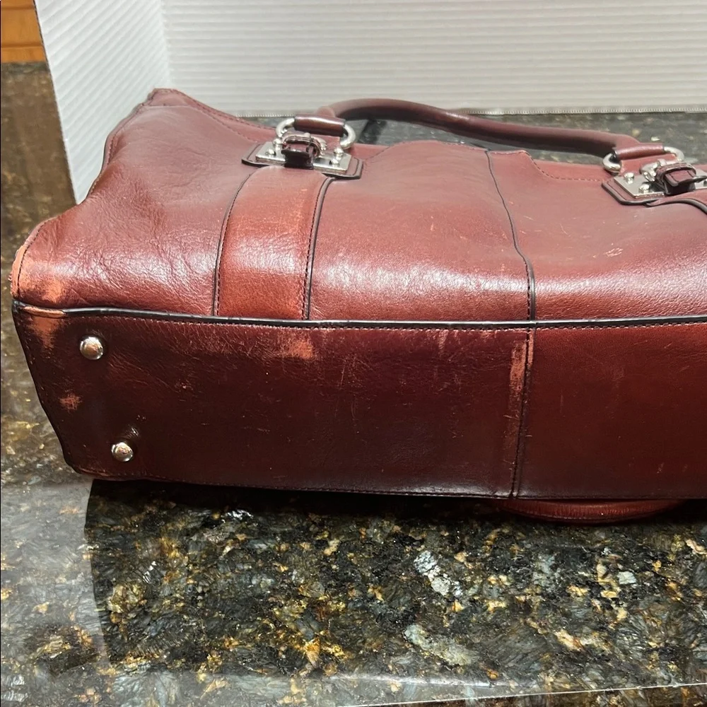 Marc New York Rich Brown Leather Briefcase